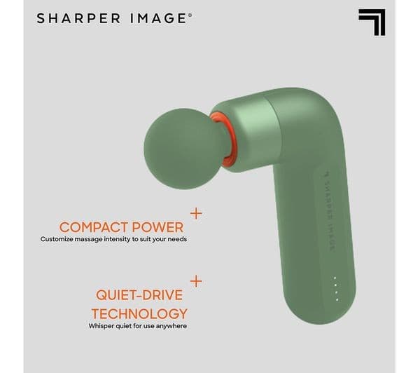 SHARPER IMAGE Power Percussion Move Edge Portable Lite Massage Gun - Green - Image 2