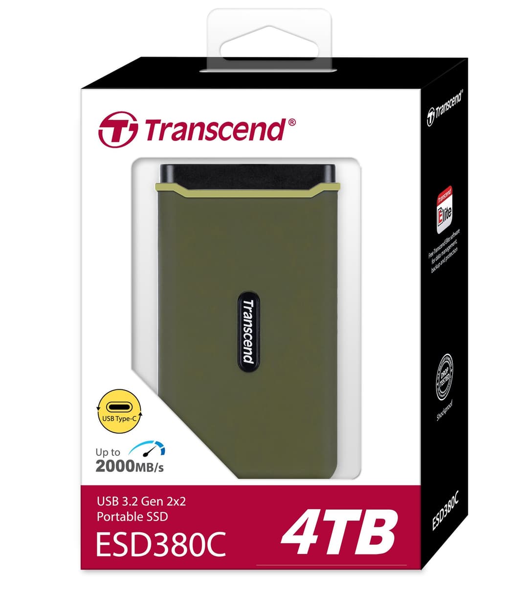 Transcend ESD380C Rugged Portable SSD USB 3.2 Gen 2x2 Type-C Military Green - 4TB - Image 3