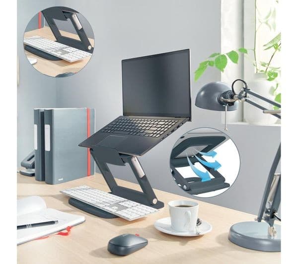 Leitz Ergo Adjustable Multi-Angle Laptop Stand - Dark Grey - Image 8