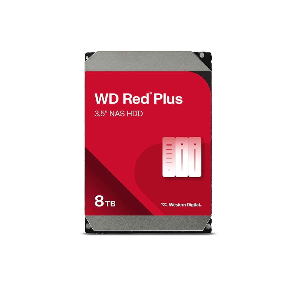WD Red Plus NAS 3.5" 8TB 5640RPM CMR 256MB SATA 6Gb/s TBW Internal Hard Drive - Image 1