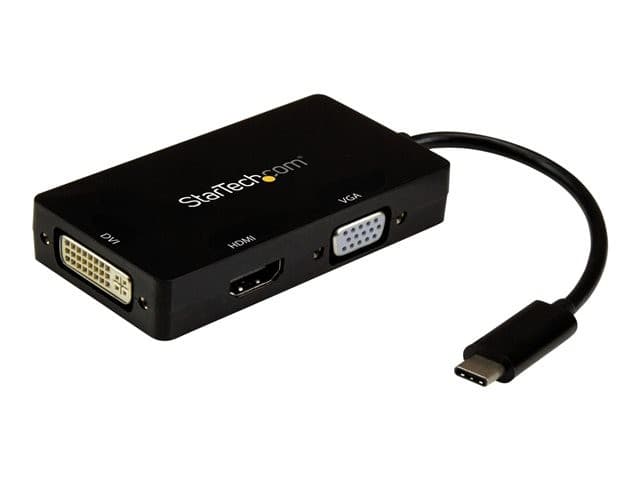StarTech CDPVGDVHDBP USB-C to HDMI, VGA & DVI Multiport Video Adapter - 4K 30Hz - Black - Image 6