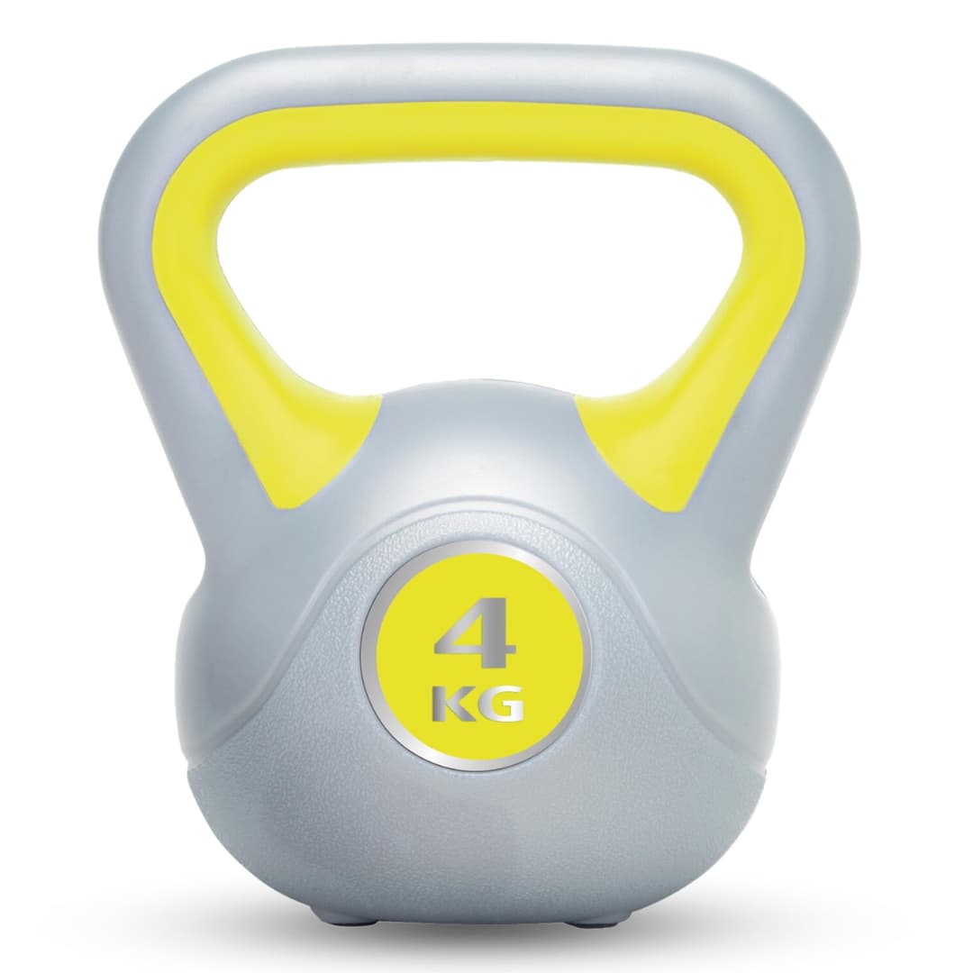 Urban Fitness Vinyl Kettlebell 4kg - Yellow - Image 1