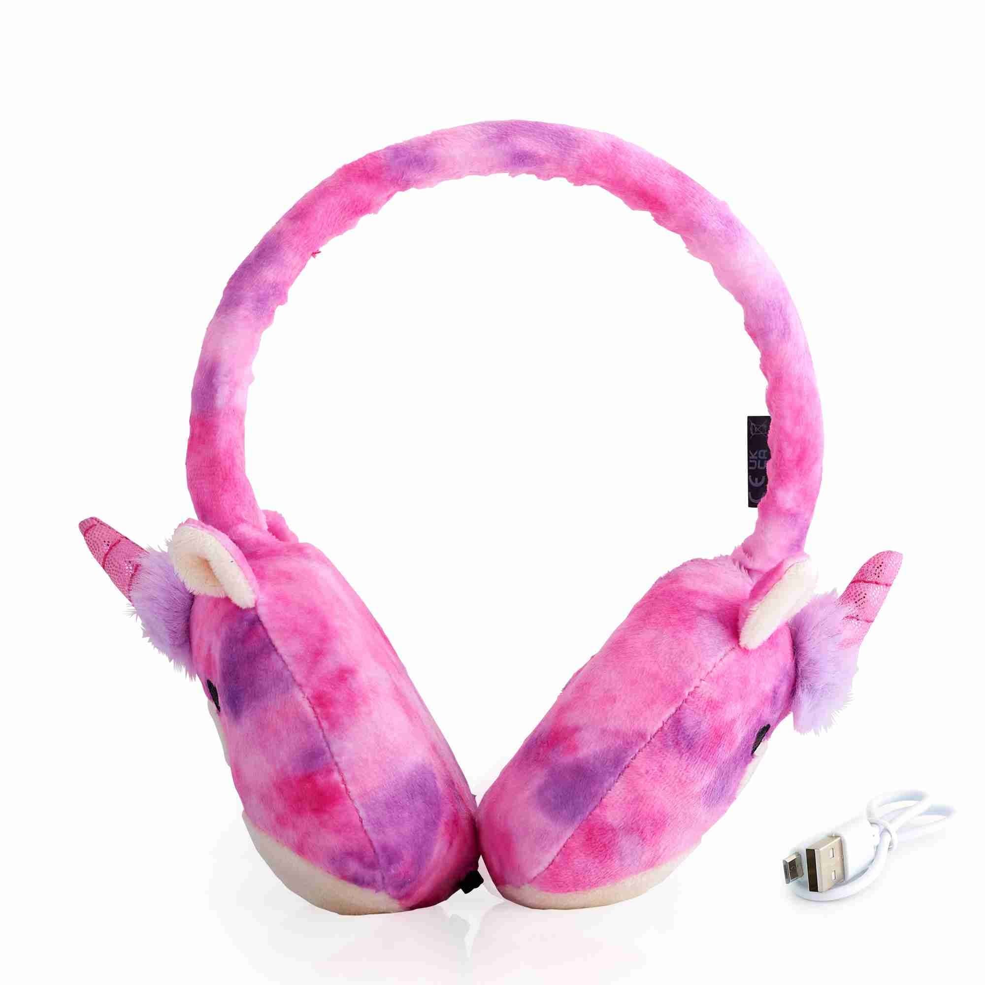 LAZERBUILT Squishmallows Lola the Unicorn Plush Bluetooth Headphones