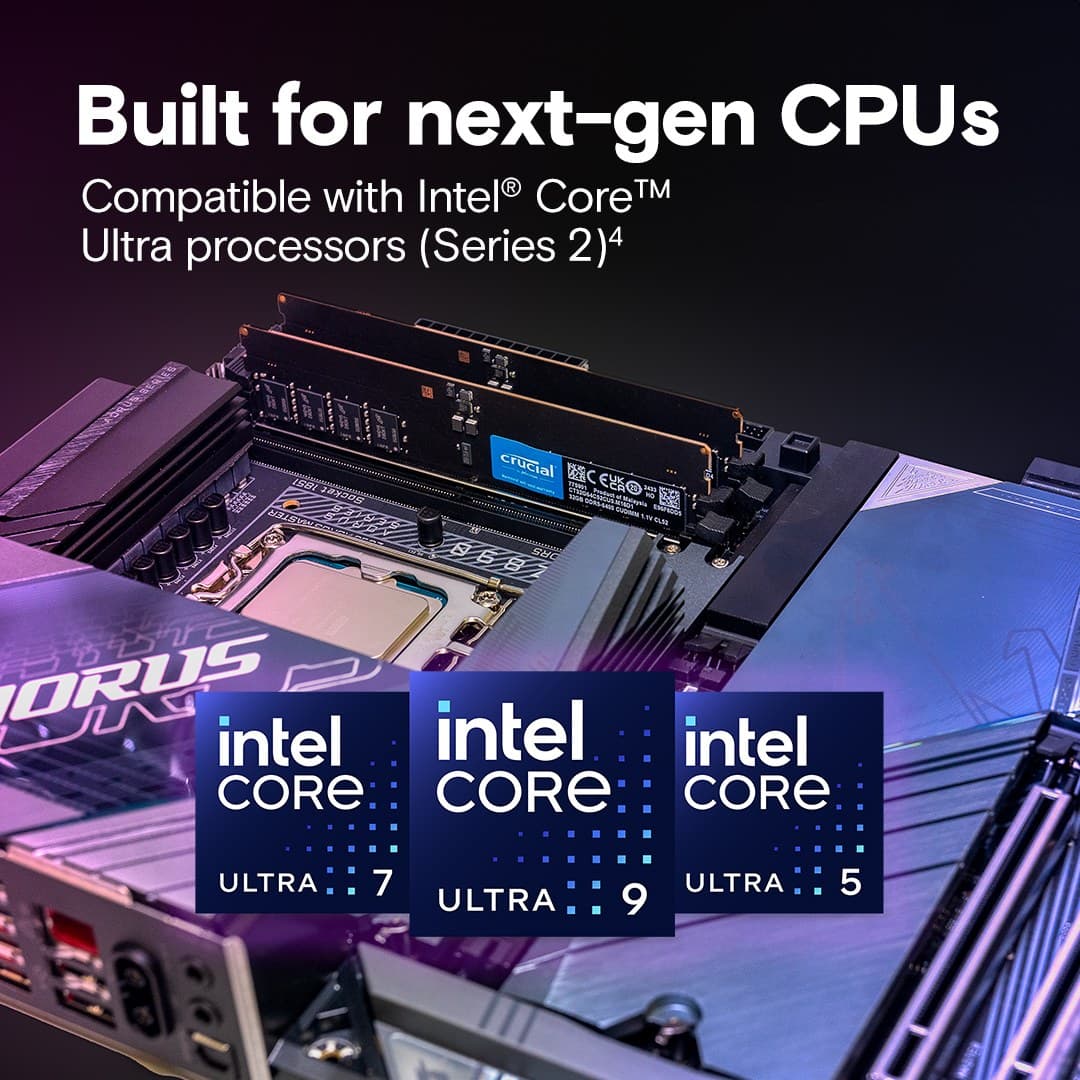 Crucial CT32G64C52CU5 memory module 32 GB 1 x 32 GB DDR5 6400 MT/s CL52 288-pin CUDIMM - Image 3
