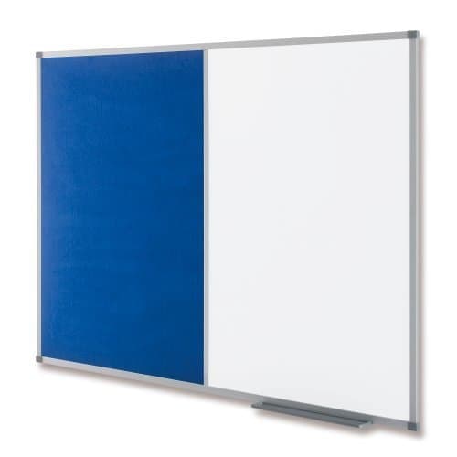 Nobo Classic Combi Felt/Steel Noticeboard 90x60cm (900x600mm) Blue Felt & Magnetic Drywipe, Aluminium Frame - Image 3