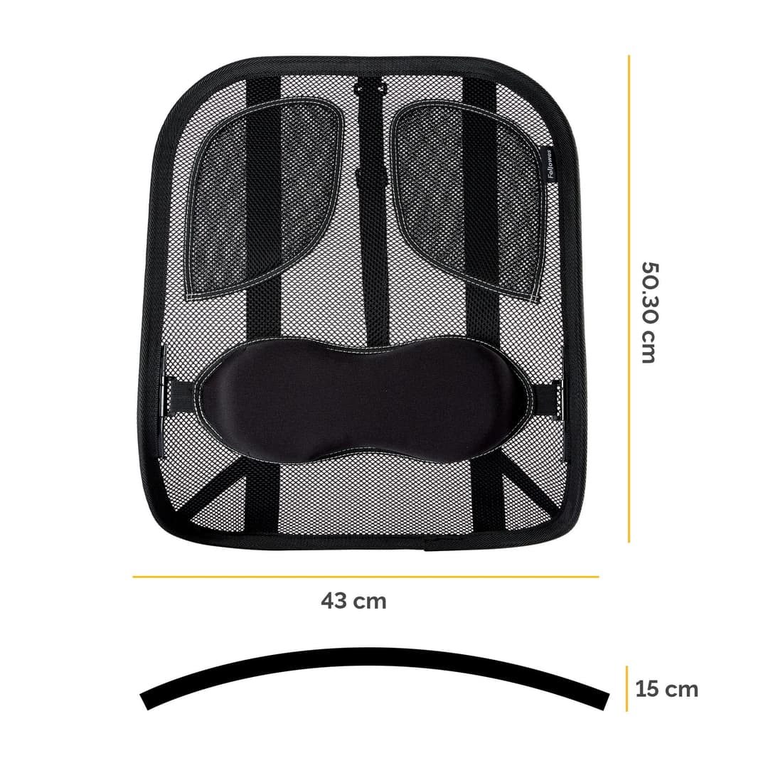 Fellowes Back Support for Office Chair - Professional Series Mesh Office Chair Back Support - Easy To Attach - H19.53 x W30.32 x D36.99cm - Image 3