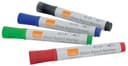 Nobo Glass Whiteboard Markers 3mm Bullet Tip Assorted Colours Pack of 4 (1905324) thumbnail 1