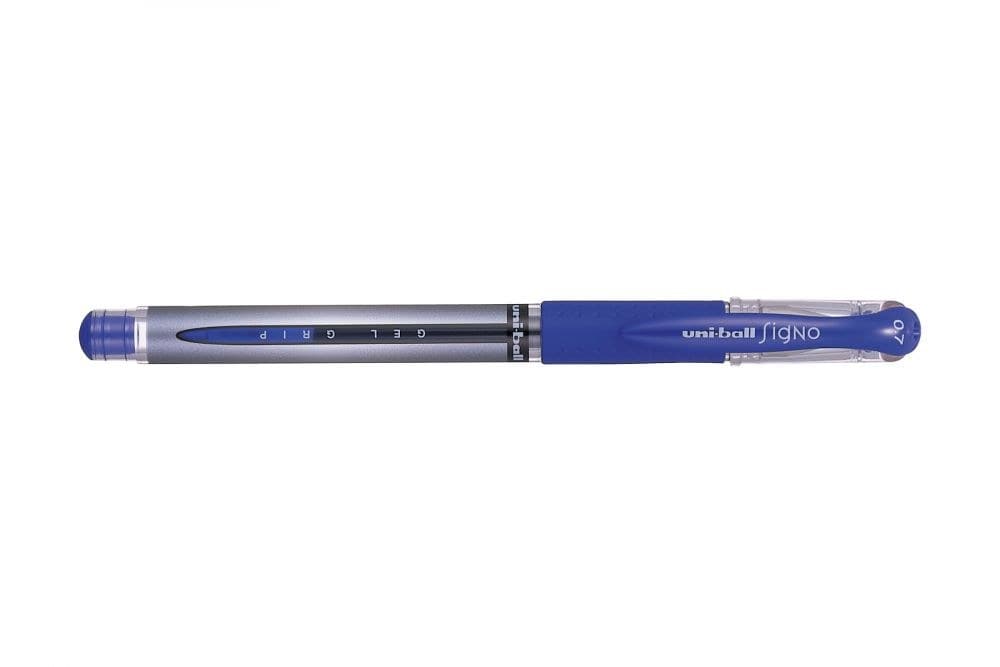uni-ball Signo 12 Pack Blue Gel Grip Rollerball Pen 0.7mm Medium Nib - Image 1