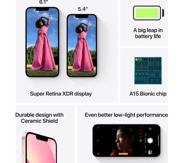 Apple iPhone 13 - 128 GB, Pink - Image 4