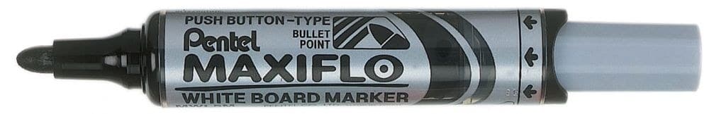 Pentel Maxiflo 12 Pack Black Whiteboard Marker Bullet Tip 3mm Line