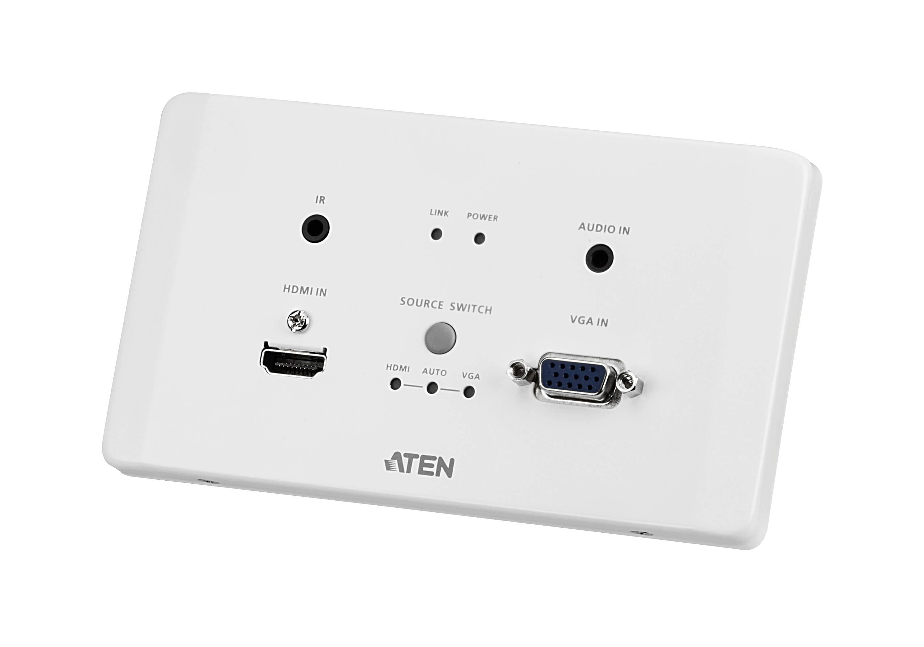ATEN HDMI & VGA HDBaseT Transmitter with EU Wall Plate / PoH (4K@100m) (HDBaseT Class A)