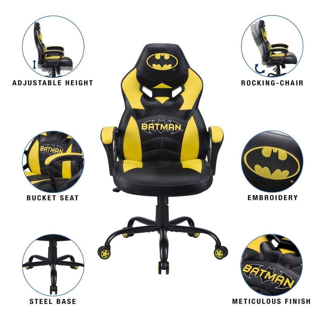 Subsonic Batman Junior Gaming Chair - Black and Yellow - Image 3