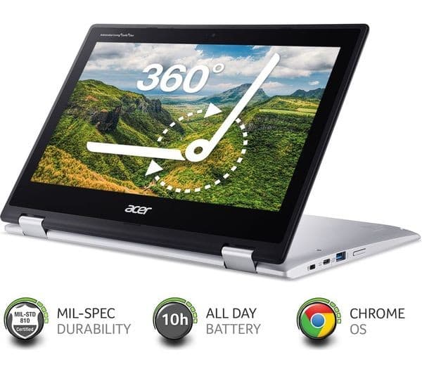 Acer Spin 311 11.6" 2-in-1 Chromebook Intel Celeron 64GB eMMC Wi-Fi NX.HKLEK.001 - Silver - Image 3