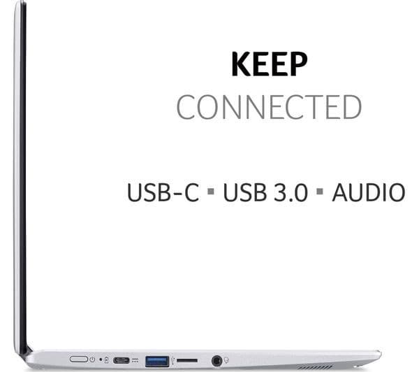 Acer Spin 311 11.6" 2-in-1 Chromebook Intel Celeron 64GB eMMC Wi-Fi NX.HKLEK.001 - Silver - Image 10
