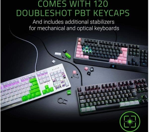 Razer PBT Keycap Upgrade Set (120 keys, UK/US layout) - Mercury - Image 3