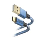 Hama Reflective USB-A to USB-C Charging Cable, 1.5 m, Blue thumbnail 3