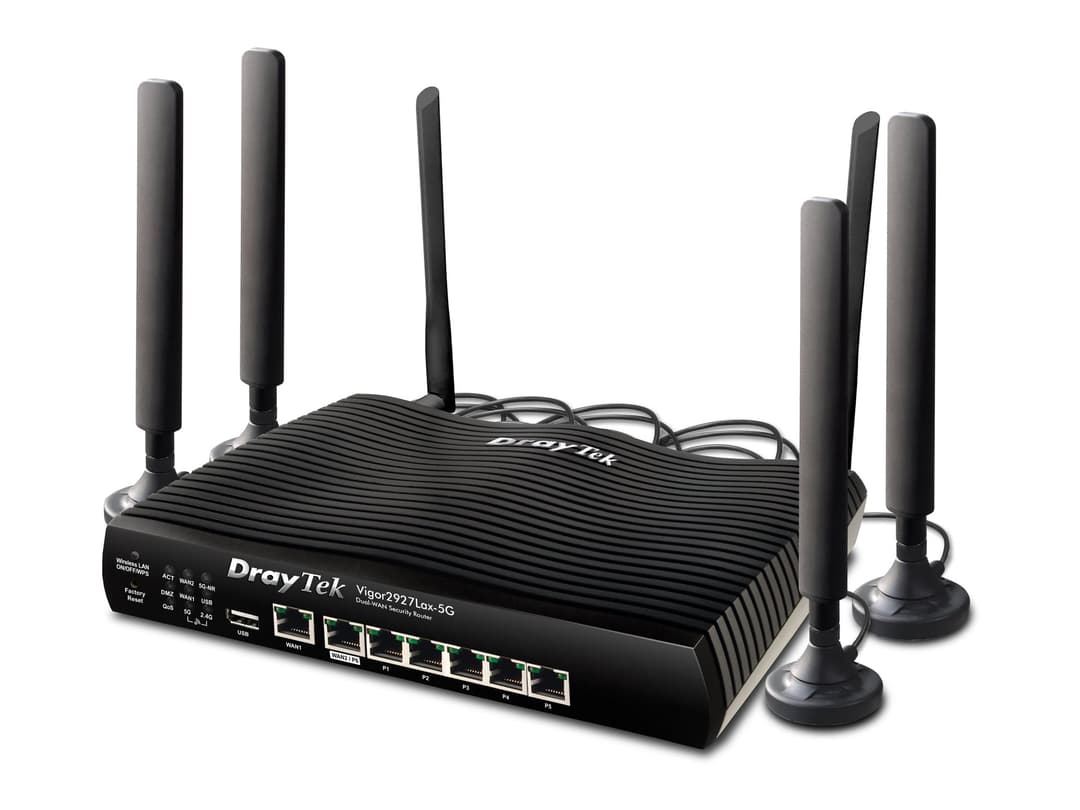 DrayTek Vigor 2927Lax-5G Wi-Fi 6 AX3000 5G/LTE VPN Router - Black - Image 1