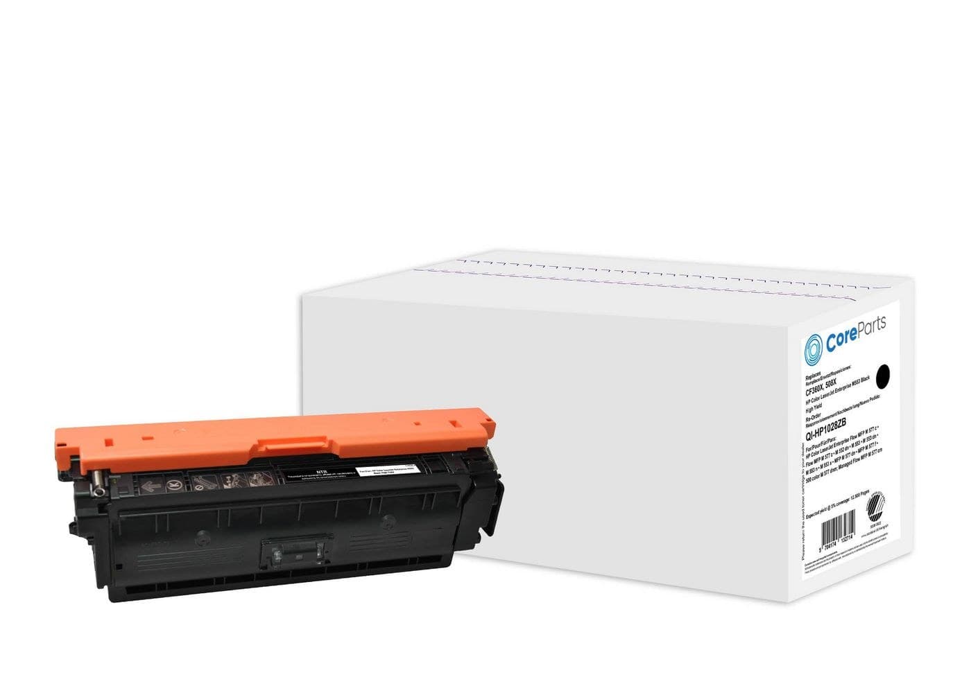 CoreParts Black High Yield Toner Cartridge - Replaces HP CF360X (508X), 12,500 Pages, for HP Color LaserJet Enterprise M552/M553 & MFP M577