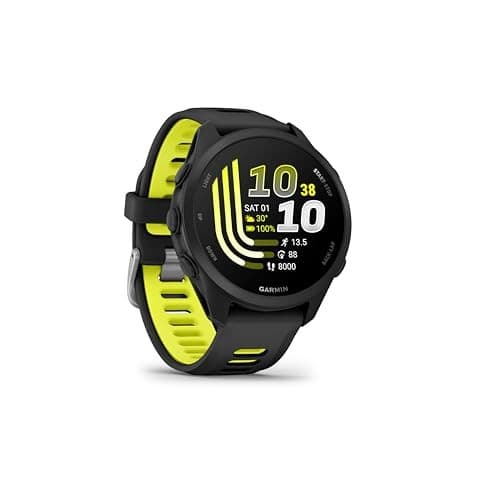 Garmin Forerunner 170 Music 43mm GPS Running Smart Watch AMOLED 4GB Garmin Coach Garmin Pay - Black Amp Yellow - Image 3