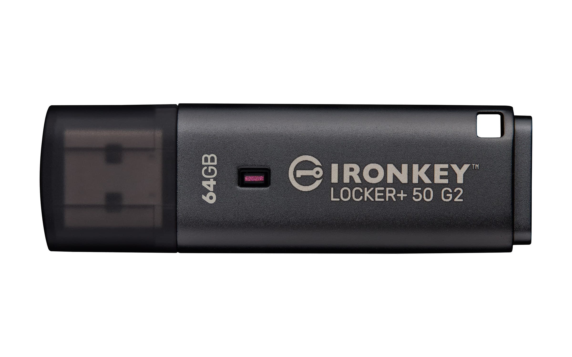 Kingston Technology IronKey 64GB Locker Plus 50 G2 Encrypted USB 3.2 Gen 1 Type-A Flash Drive, FIPS 197, AES-256