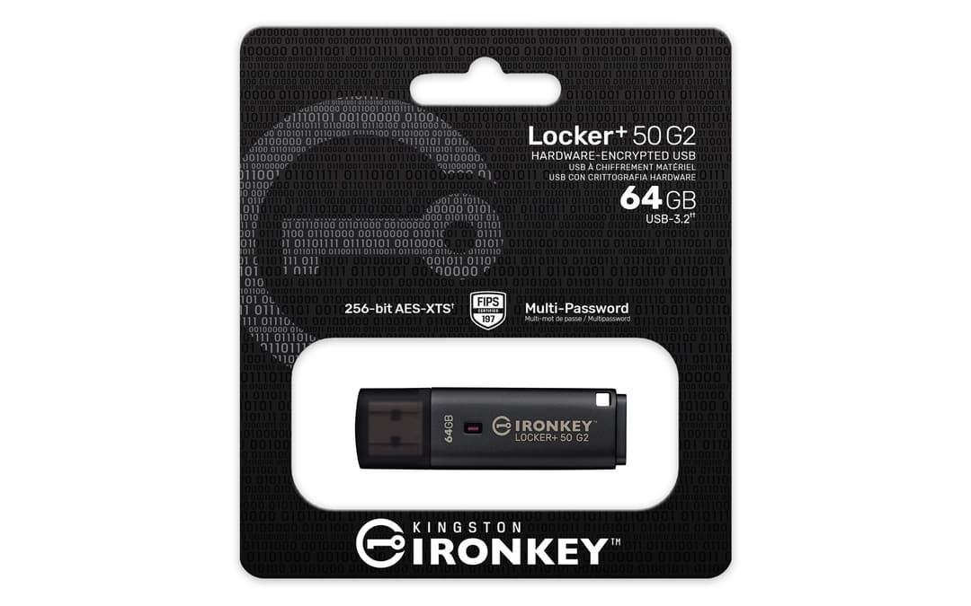 Kingston Technology IronKey 64GB Locker Plus 50 G2 Encrypted USB 3.2 Gen 1 Type-A Flash Drive, FIPS 197, AES-256 - Image 4
