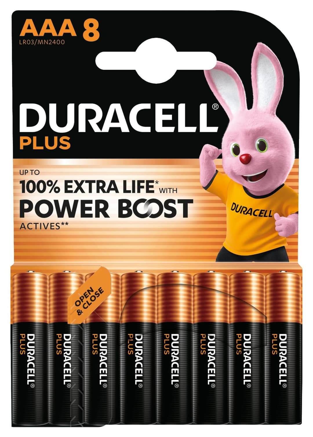 Duracell Plus AAA Alkaline Single-use Batteries LR03/MN2400 - Pack of 8 - Image 1