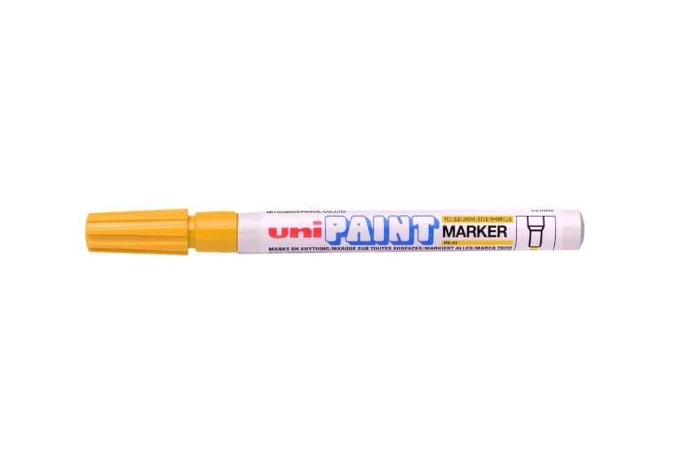 uni-ball PX-21 12 Pack Yellow Paint Marker Fine Nib 1-1.5mm