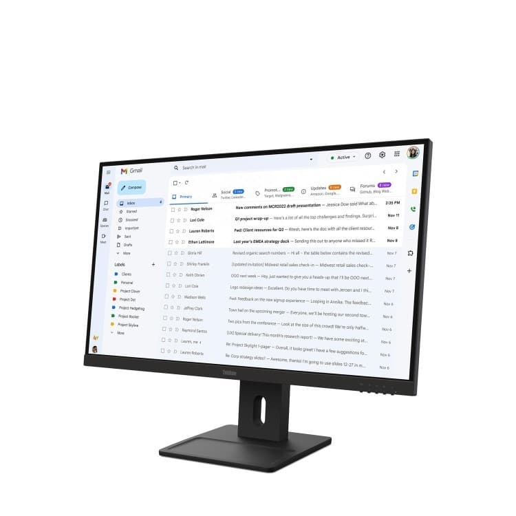Lenovo ThinkVision E27-40 27-inch Full HD IPS Monitor VGA HDMI DisplayPort - Black - Image 6