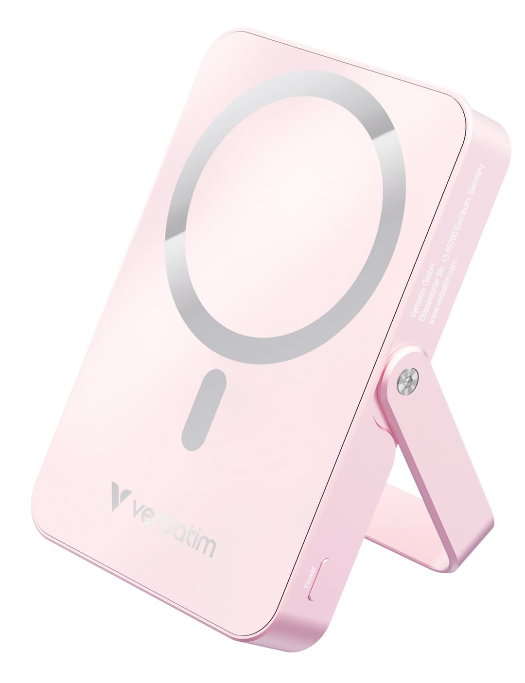 Verbatim Charge 'n' Go Magnetic Wireless Power Bank with stand - 10000 mAh Pink - Image 1