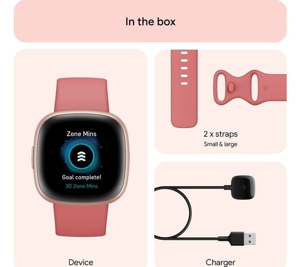 Fitbit Versa 4 Smartwatch Pink Sand - Image 8