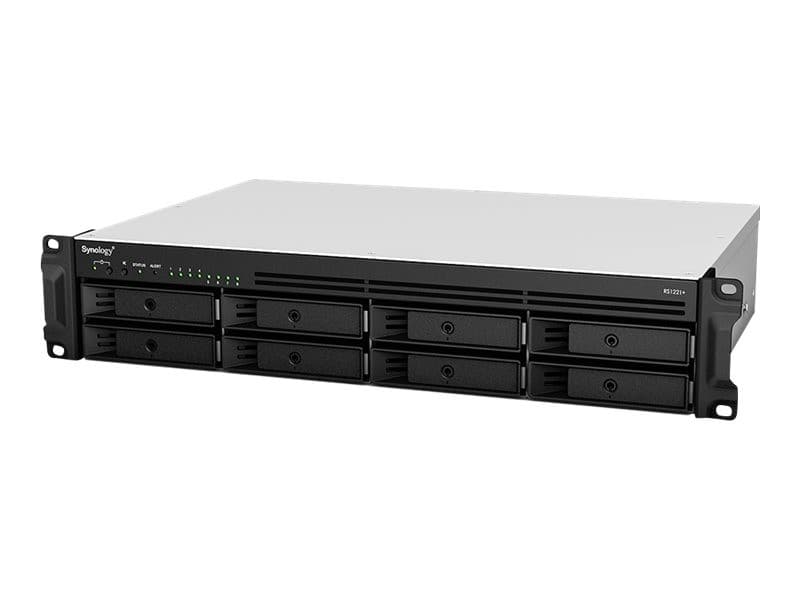 Synology RackStation RS1221+ 8-Bay 2U Rackmount NAS Server - Diskless, AMD Ryzen V1500B, 4GB DDR4 ECC