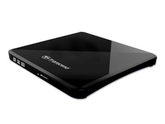 Transcend TS8XDVDS-K 8X Extra Slim Portable DVD Writer, USB 2.0, Black - Image 1