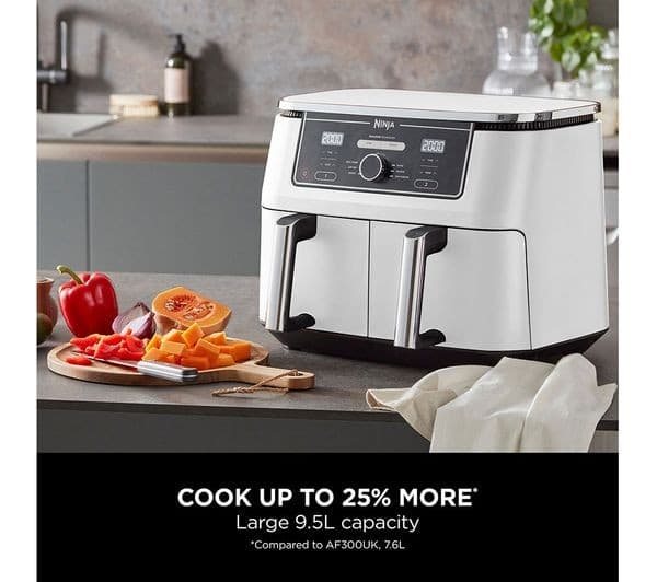 Ninja Foodi MAX Dual Zone AF400UK 9.5L 2-Drawer Air Fryer 2470W - White - Image 4