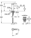 GROHE Essence Single-Lever Basin Mixer Tap with Push-Open Pop-Up Waste Set, S-Size - Chrome (23797001) thumbnail 6