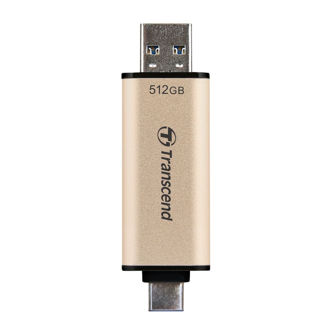 512GB Transcend JetFlash 930C 2-In-1 USB3.2 Flash Drive, Gold - Image 4