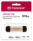 512GB Transcend JetFlash 930C 2-In-1 USB3.2 Flash Drive, Gold thumbnail 6