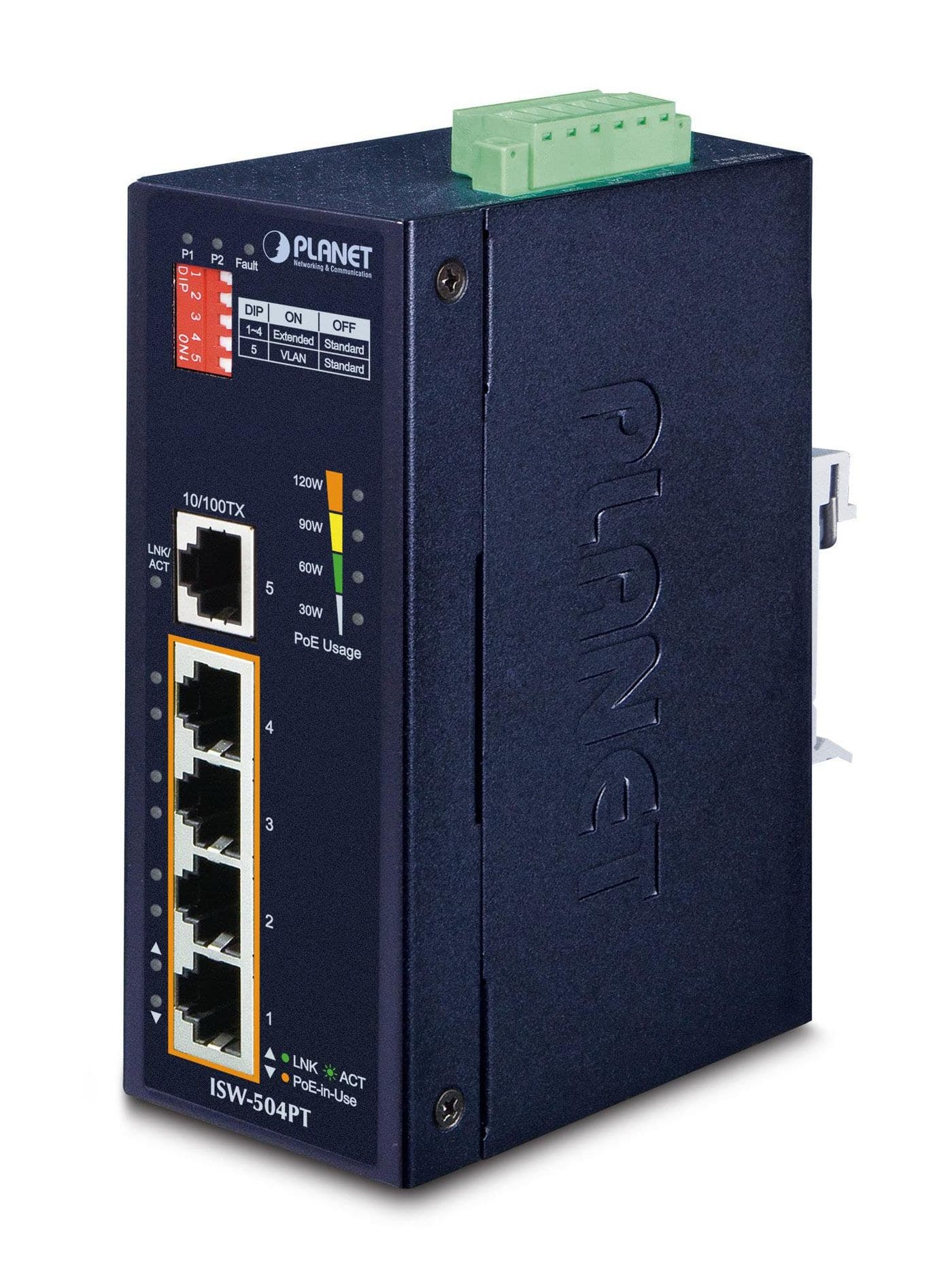 IP30 5-Port/TP POE+ Industrial