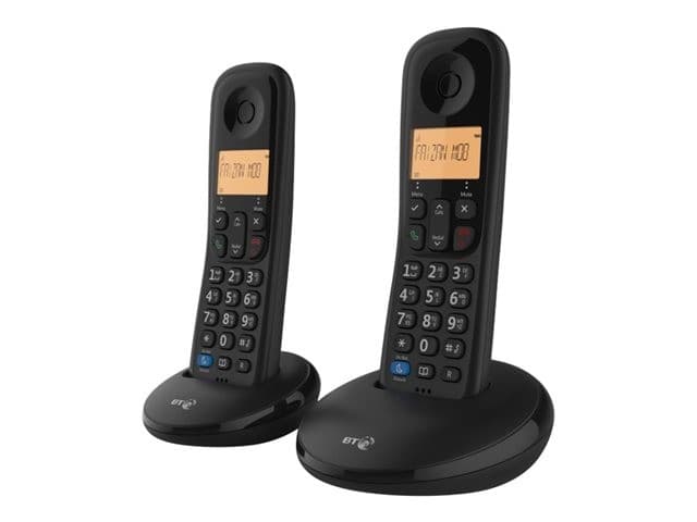 BT Everyday Phone Twin - cordless phone with caller ID and call blocker + additional handset, Black