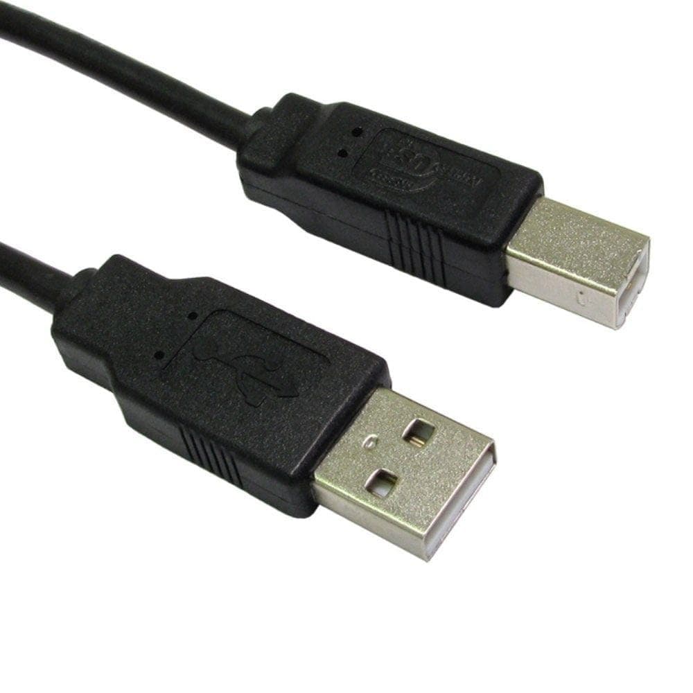 Cables Direct 0.5m USB 2.0 Type A to Type B Cable in Black - Image 1