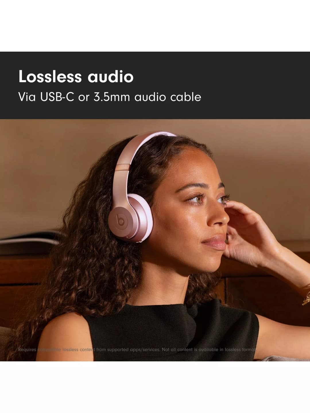 Beats Solo 4 Wireless Bluetooth On-Ear Headphones with Mic/Remote, Metallic Pink - Image 5