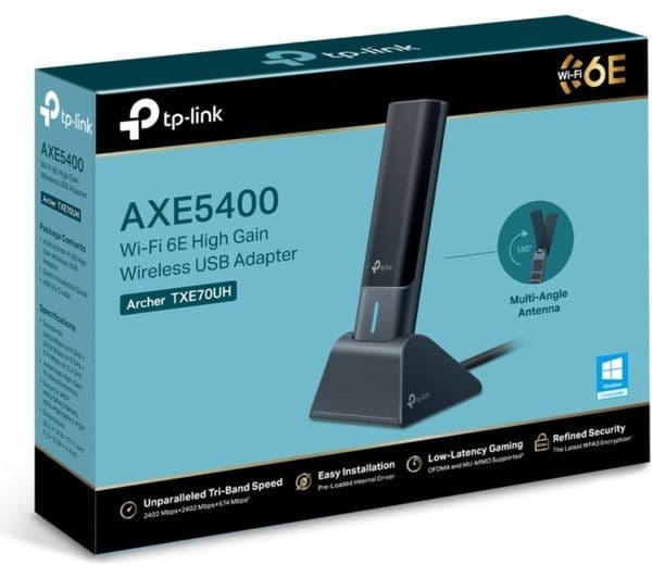 TP-Link Archer TXE70UH AXE5400 Wi-Fi 6E Tri-Band USB 3.0 Wireless Adapter Black - Image 4