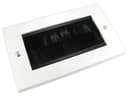 kenable Black Brush Faceplate for Cable Exit/Wall Outlet UK Double Gang - White thumbnail 1