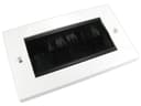 kenable Black Brush Faceplate for Cable Exit/Wall Outlet UK Double Gang - White thumbnail 2