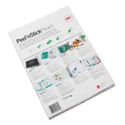 GBC Peel'n Stick Lamination Pouch A4 Adhesive Gloss 125 Micron (Pack of 100) - Image 2