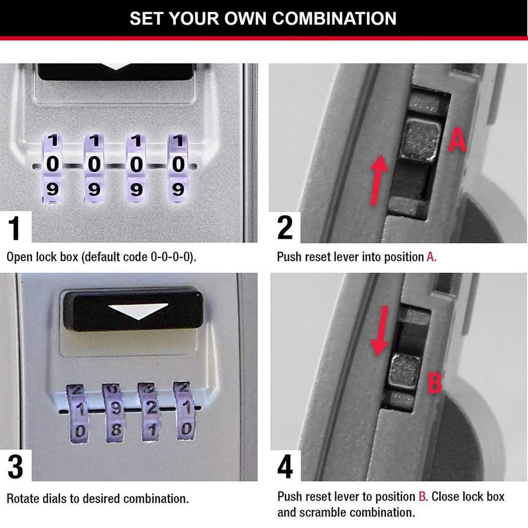 Master Lock Light Up Dial Combination Wall Mounted Key Safe - Image 6