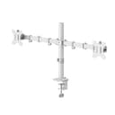 Hama Monitor Mount, 2 Monitors, Height-adjustable, Swivel/Tilt, 13" - 35", White thumbnail 1