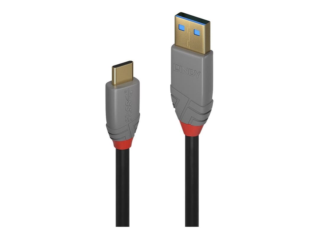 Lindy Anthra Line USB-C to USB-A 1.5m Black - Image 1