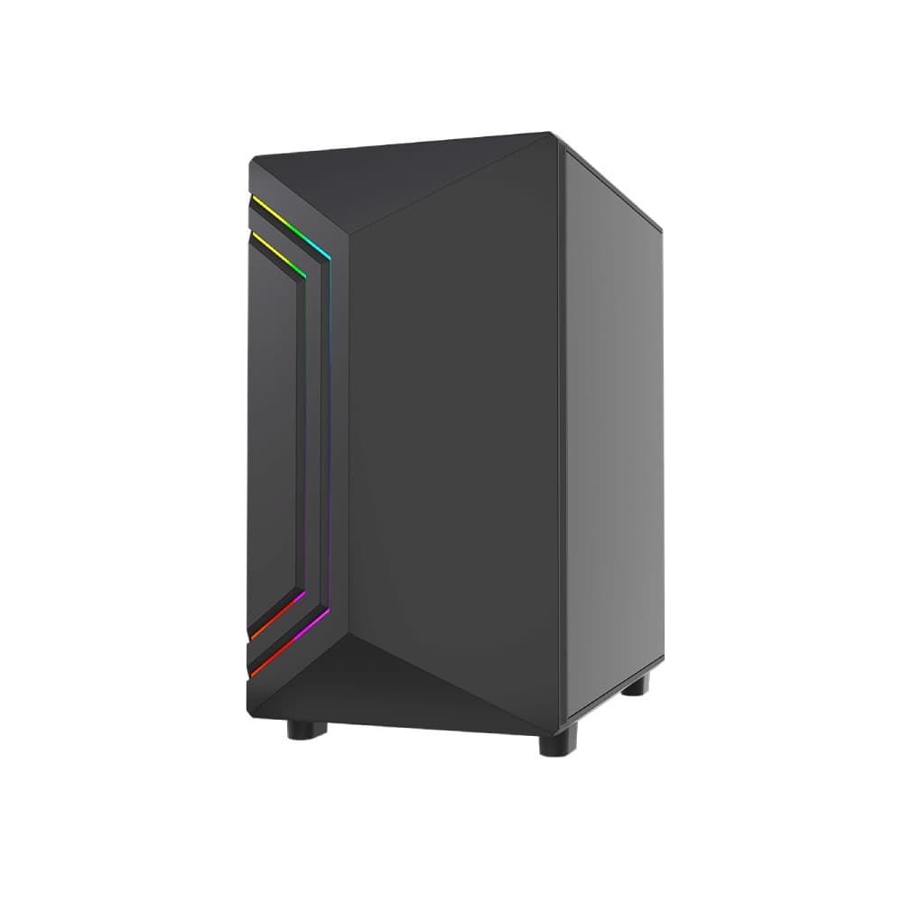 Vida Apollo M Micro-ATX Tempered Glass Gaming PC Case - Black - Image 1