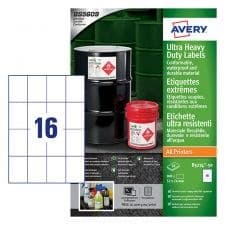 Avery B5274-50 Ultra Resistant Labels 50 sheets - 16 Labels per Sheet