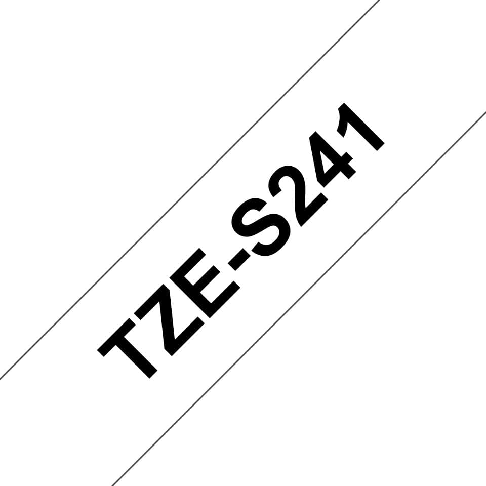 Brother TZE-S241 label-making tape Black on white Strong Adhesive Laminated 18mm x 8m TZ